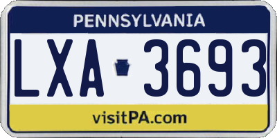 PA license plate LXA3693