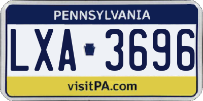PA license plate LXA3696