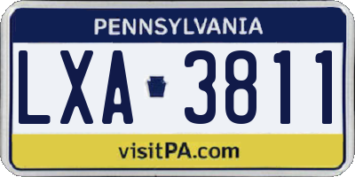 PA license plate LXA3811