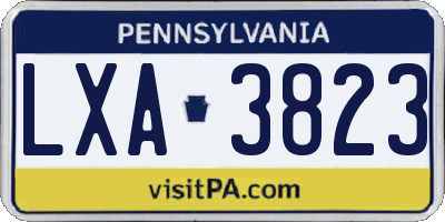 PA license plate LXA3823