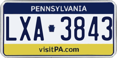PA license plate LXA3843