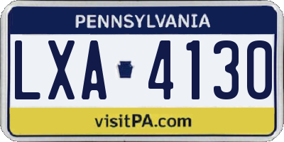 PA license plate LXA4130