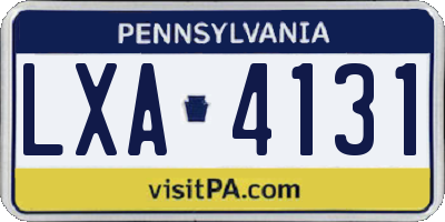 PA license plate LXA4131
