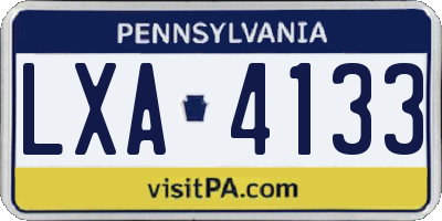 PA license plate LXA4133