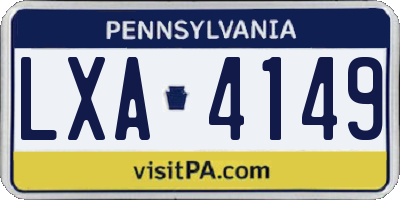 PA license plate LXA4149
