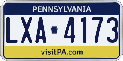 PA license plate LXA4173