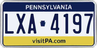 PA license plate LXA4197