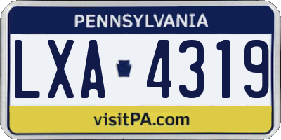 PA license plate LXA4319