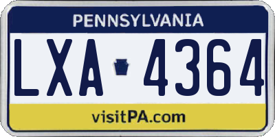 PA license plate LXA4364