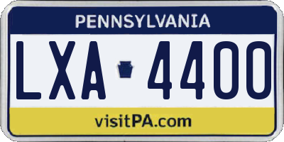 PA license plate LXA4400