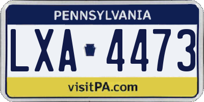 PA license plate LXA4473
