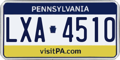 PA license plate LXA4510