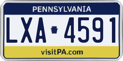 PA license plate LXA4591