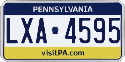 PA license plate LXA4595