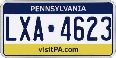 PA license plate LXA4623