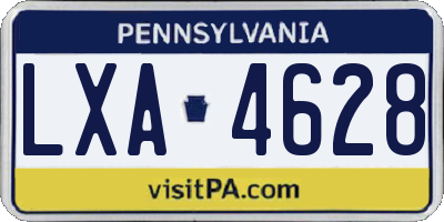 PA license plate LXA4628