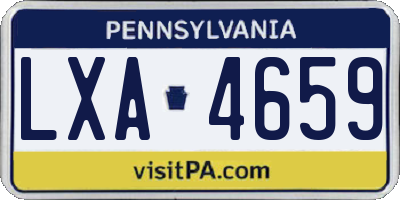 PA license plate LXA4659