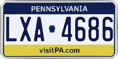 PA license plate LXA4686