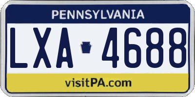 PA license plate LXA4688