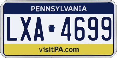 PA license plate LXA4699