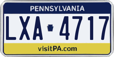 PA license plate LXA4717