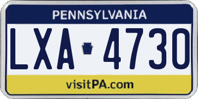 PA license plate LXA4730