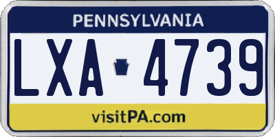 PA license plate LXA4739