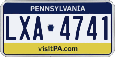 PA license plate LXA4741