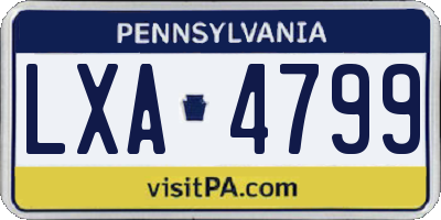 PA license plate LXA4799
