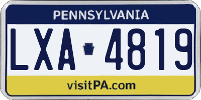 PA license plate LXA4819