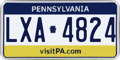 PA license plate LXA4824