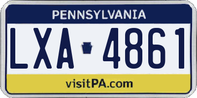 PA license plate LXA4861