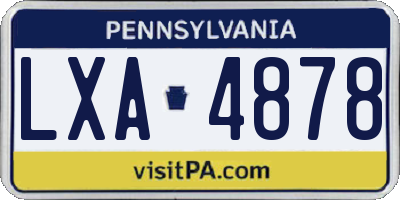 PA license plate LXA4878