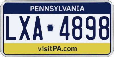 PA license plate LXA4898