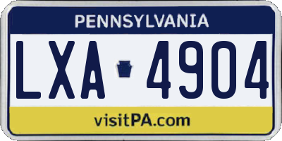 PA license plate LXA4904