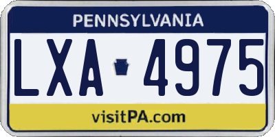PA license plate LXA4975