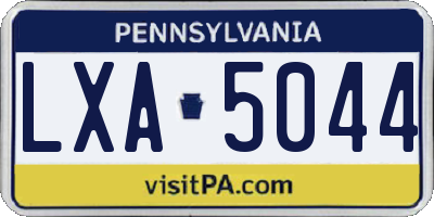 PA license plate LXA5044