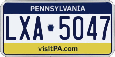 PA license plate LXA5047