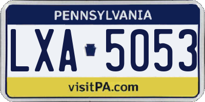 PA license plate LXA5053