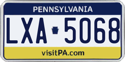 PA license plate LXA5068