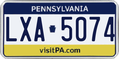 PA license plate LXA5074