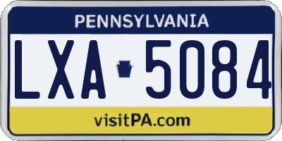 PA license plate LXA5084