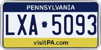 PA license plate LXA5093
