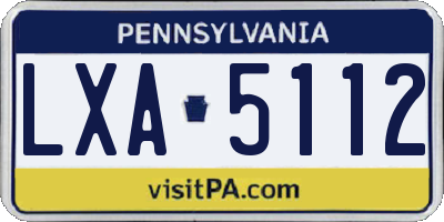 PA license plate LXA5112