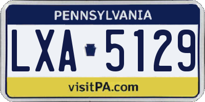 PA license plate LXA5129