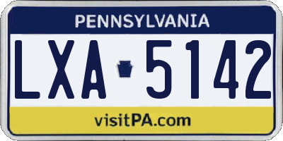 PA license plate LXA5142