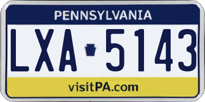 PA license plate LXA5143