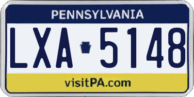 PA license plate LXA5148