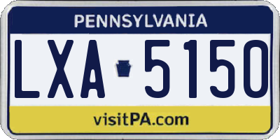 PA license plate LXA5150