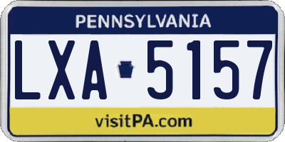 PA license plate LXA5157